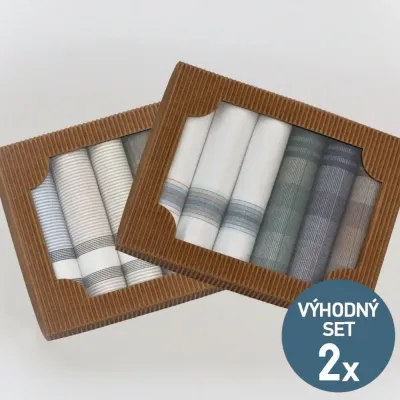 Pánské kapesníky v eko krabičce - výhodná sada | Panskeponozky.eu