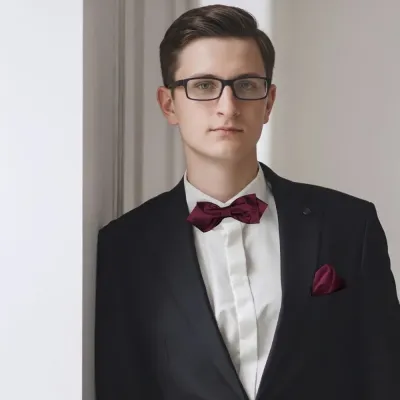 Pánský elegantní set - vínový motýlek + kapesník | Panskeponozky.eu