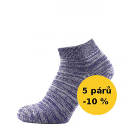 Kotníčkové ponožky melír tmavě fialový | Sport