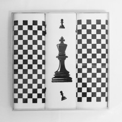 Pánské kapesníky se šachy - sada 3 kusů