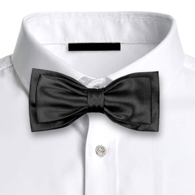 Pánský dvojitý motýlek černý – česká kvalita | KNITVA