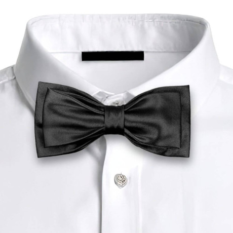 Pánský dvojitý motýlek černý – česká kvalita | KNITVA