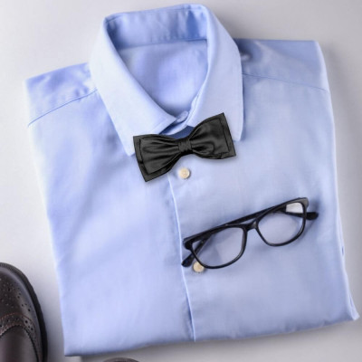 Pánský dvojitý motýlek černý – česká kvalita | KNITVA