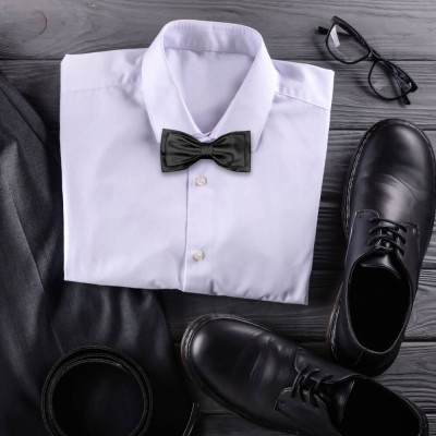 Pánský dvojitý motýlek černý – česká kvalita | KNITVA