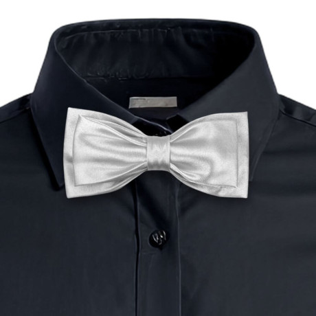 Pánský dvojitý motýlek stříbrný – česká kvalita | KNITVA