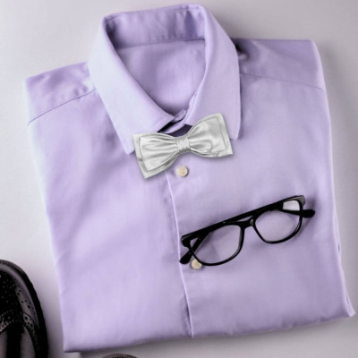 Pánský dvojitý motýlek stříbrný – česká kvalita | KNITVA