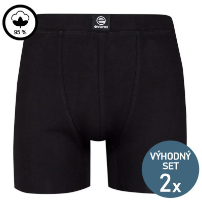 Pánské bavlněné boxerky OREGON černé - 2 kusy | Panskeponozky.eu