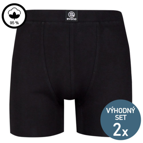 Pánské bavlněné boxerky OREGON černé - 2 kusy | Panskeponozky.eu