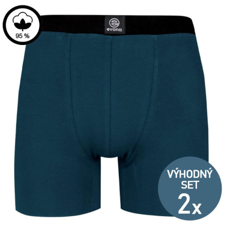Pánské bavlněné boxerky OREGON modré - 2 kusy | Panskeponozky.eu