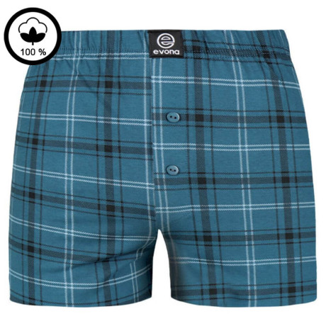 Pánské bavlněné trenky MICHAL – modré káro | Panskeponozky.eu