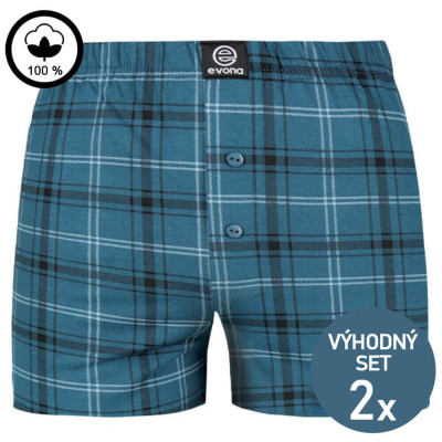 Pánské bavlněné trenky MICHAL modré – 2 kusy | Panskeponozky.eu