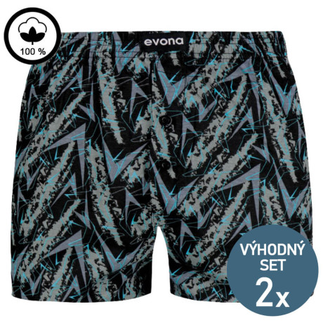 Bavlněné trenky DELON 4XL šedo-černé - 2 kusy | Mojeponozky.cz