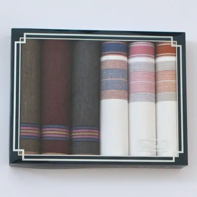 Kvalitní sada pánských kapesníků - 6 ks v dárkové krabičce | KNITVA