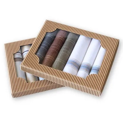 Pánské bavlněné kapesníky ve výhodné sadě 6 kusů - M4 | KNITVA