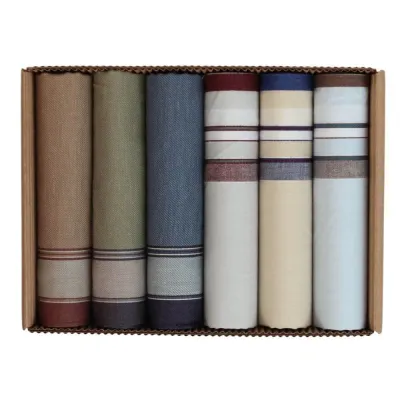 Pánské bavlněné kapesníky ve výhodné sadě 6 kusů - M5 | KNITVA