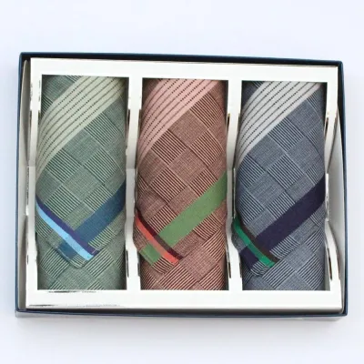 Tmavé látkové kapesníky pro muže - dárkové balení 3 kusů | KNITVA