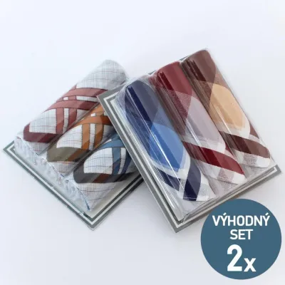 Pánské kapesníky Vlnky II: Výhodná sada 6 ks (2 balení) | KNITVA