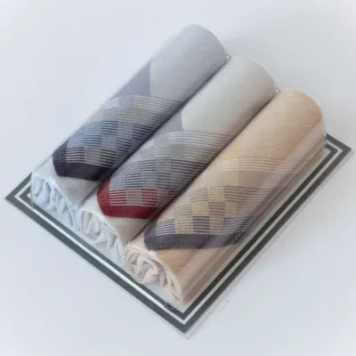 Sada 3 kusů pánských látkový kapesníků - VLNKY | Panskeponozky.eu