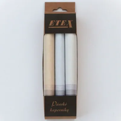 Klasické látkové kapesníky pro pány - sada 3 kusů | KNITVA