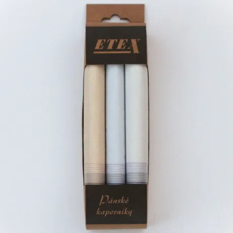 Klasické látkové kapesníky pro pány - sada 3 kusů | KNITVA