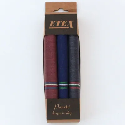 Pánské látkové kapesníky: Výhodná sada 6 ks (2 krabičky) | KNITVA