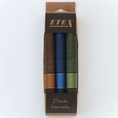 Bavlněné pánské kapesníky (2 sady po 3 kusech) | KNITVA