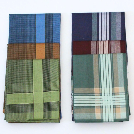 Bavlněné pánské kapesníky v tmavých barvách - 6 kusů | KNITVA